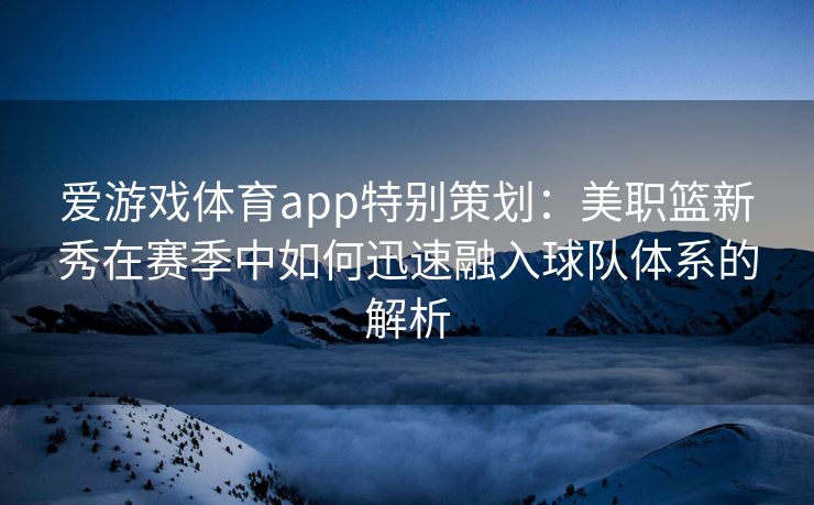 爱游戏体育app特别策划：美职篮新秀在赛季中如何迅速融入球队体系的解析